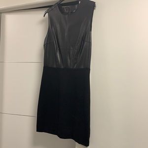 Black faux leather mini dress